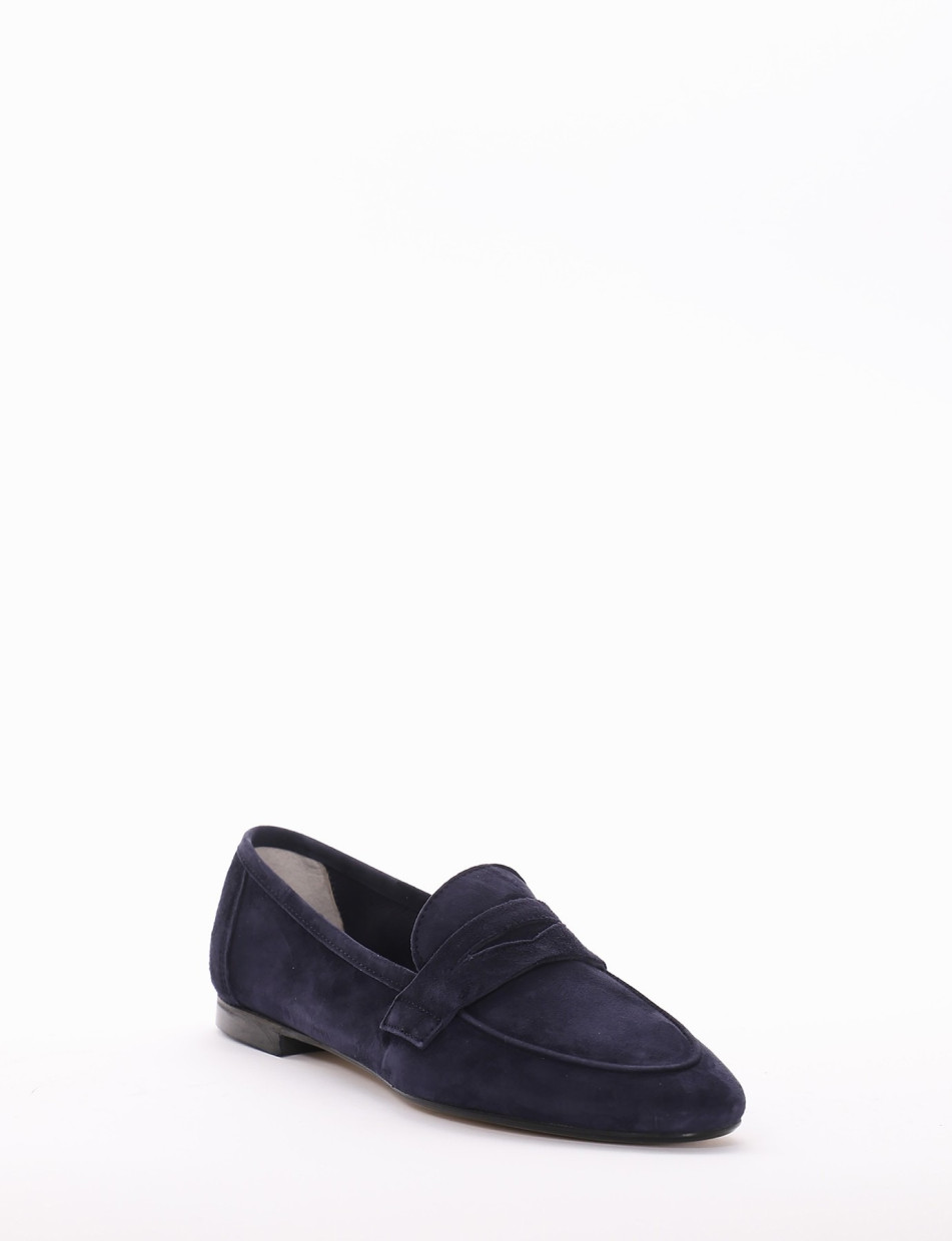 Mocassino tacco 1cm blu