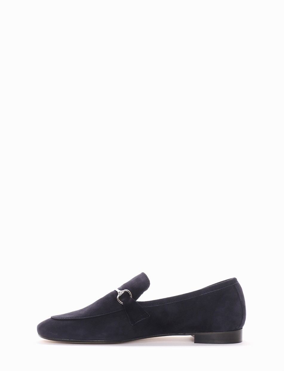 Loafers heel 2 cm blu chamois