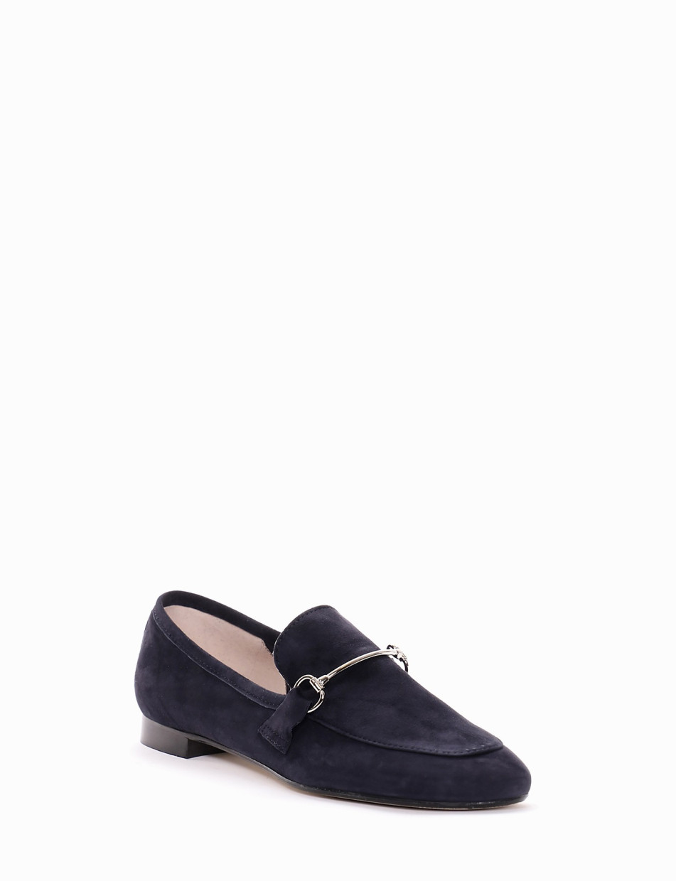 Loafers heel 2 cm blu chamois