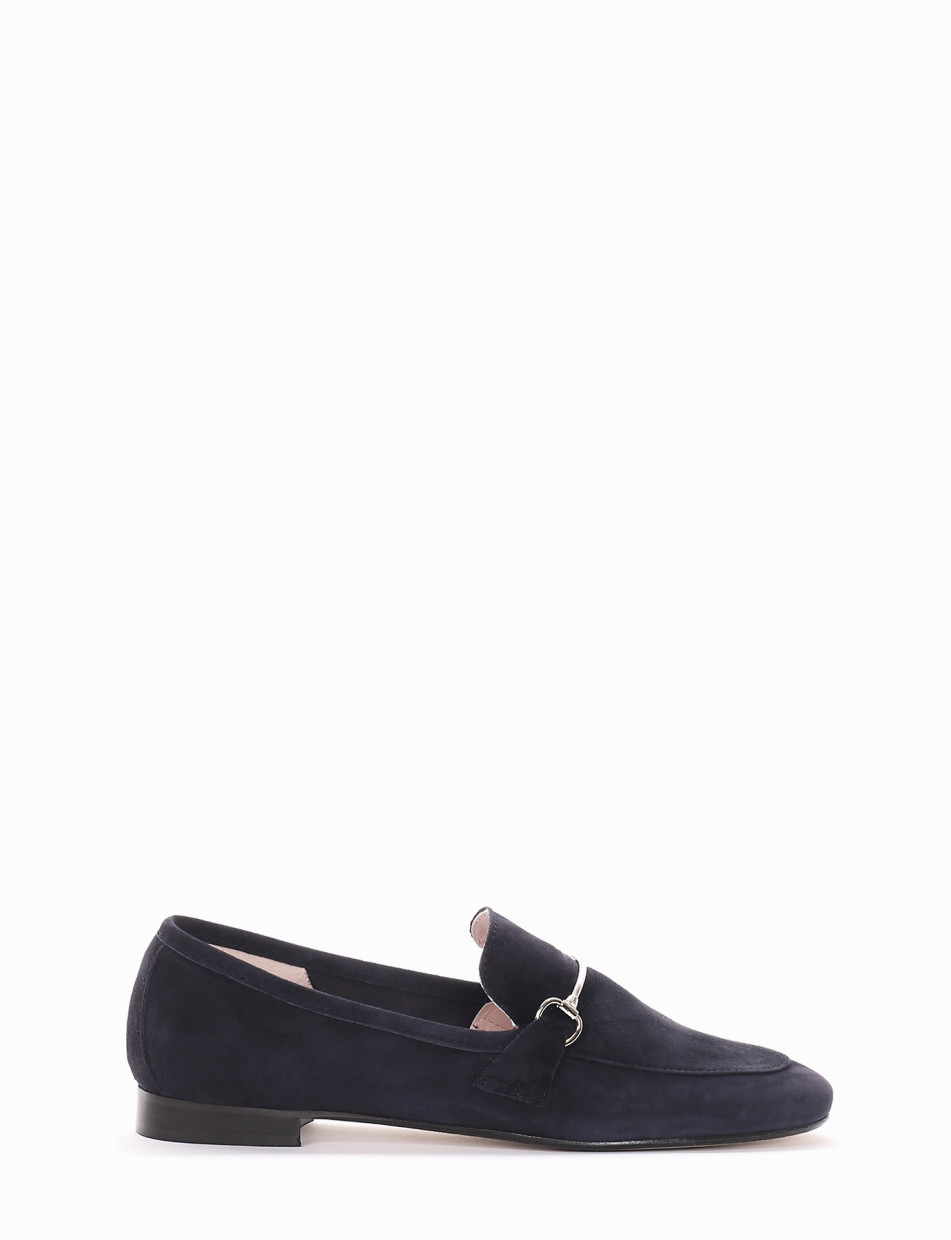 Mocassino tacco 2 cm blu