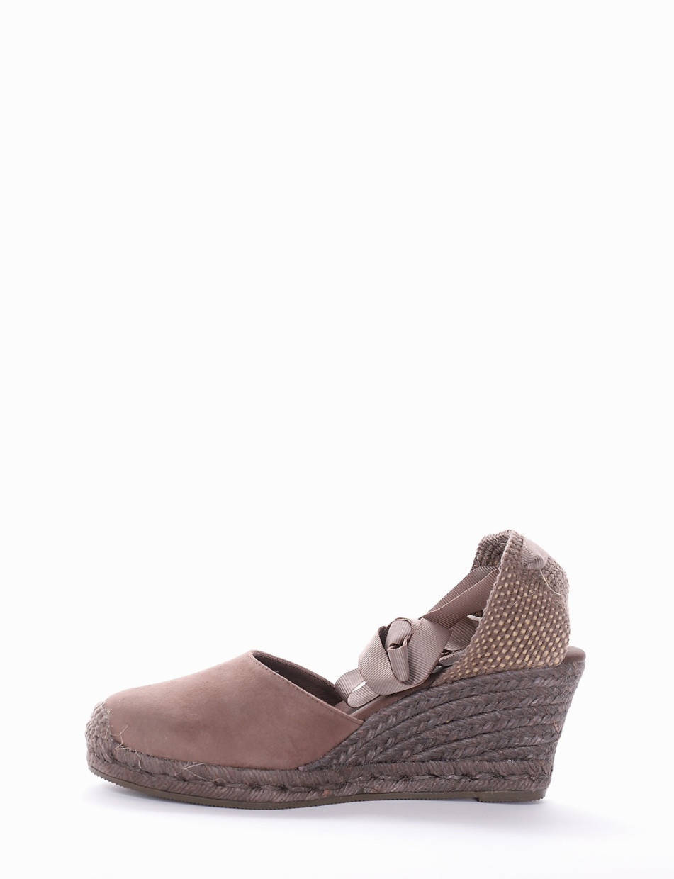 Espadrillas heel 6 cm beige chamois