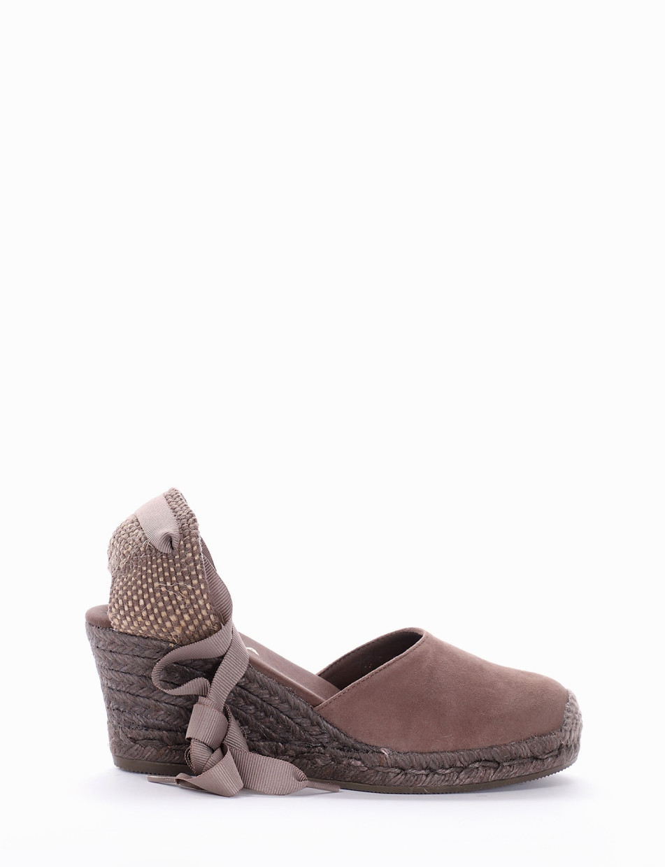 sandalo espadrilas zeppa 6 cm tortora