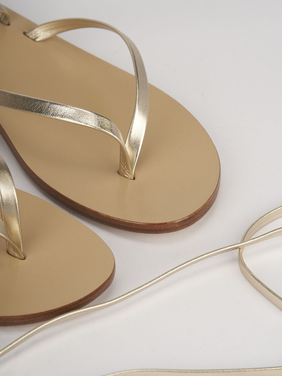 Gold leather flip flops 2025