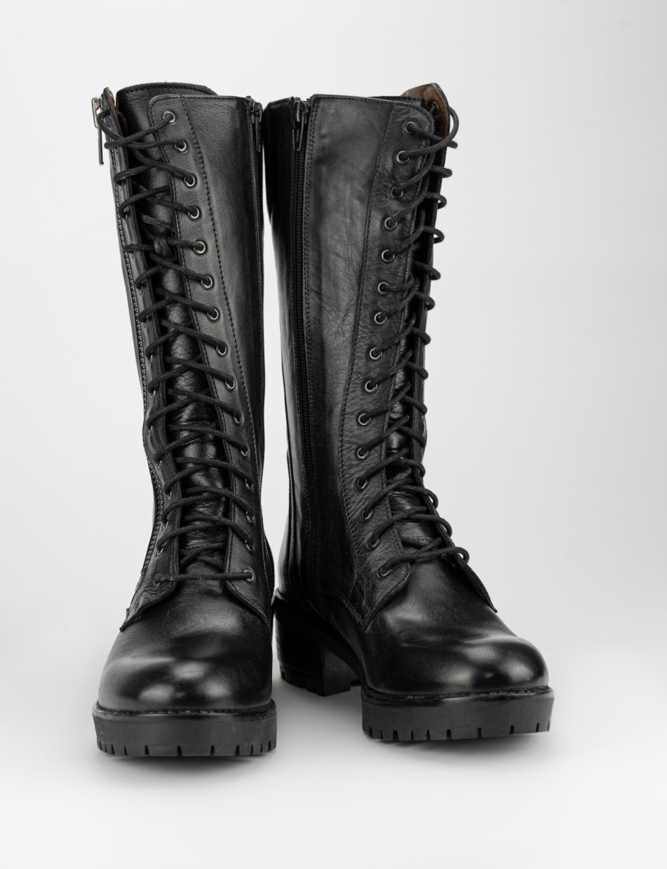 Anfibi donna nero pelle Barca Stores