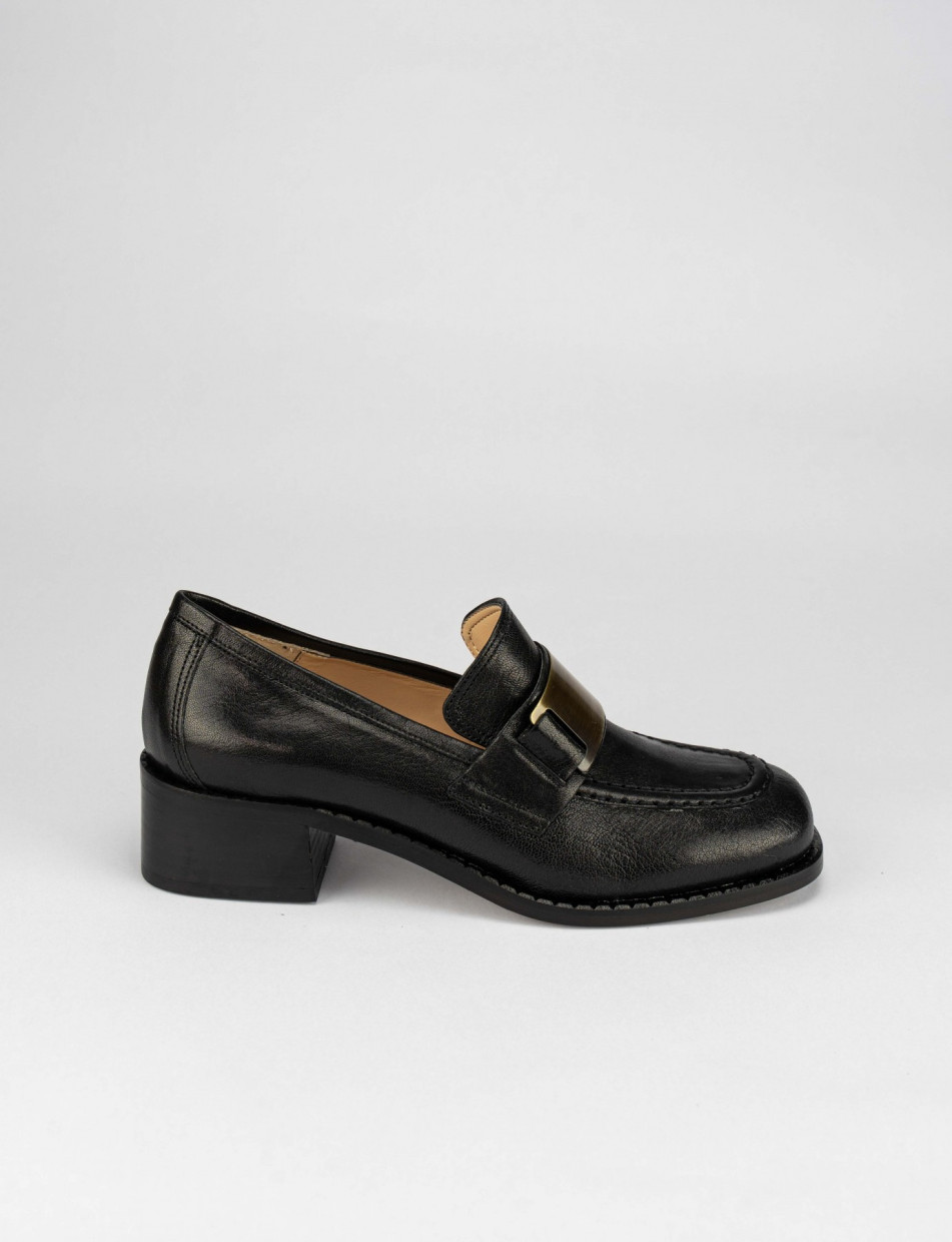 Moccassino tacco 3 cm nero