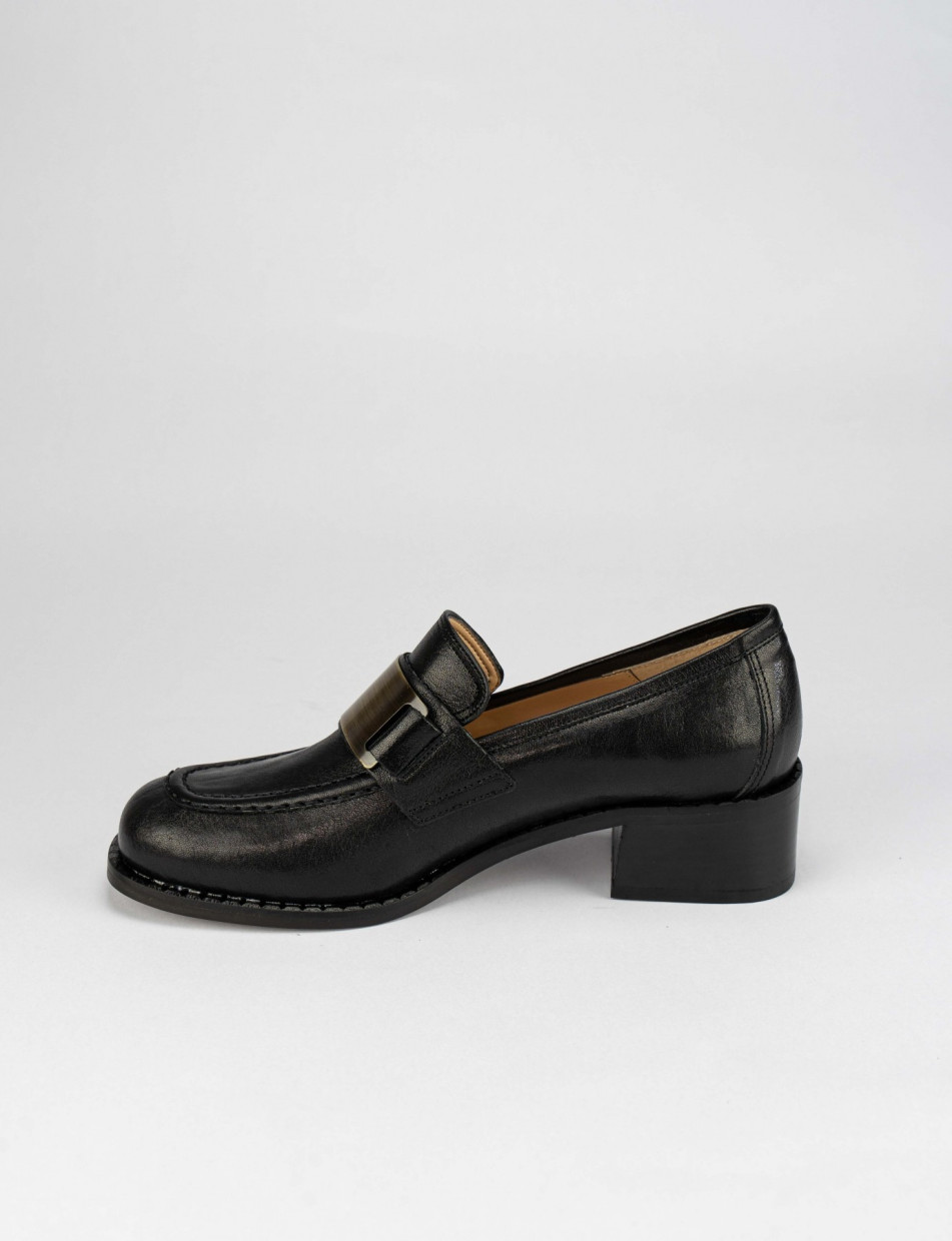 Moccassino tacco 3 cm nero