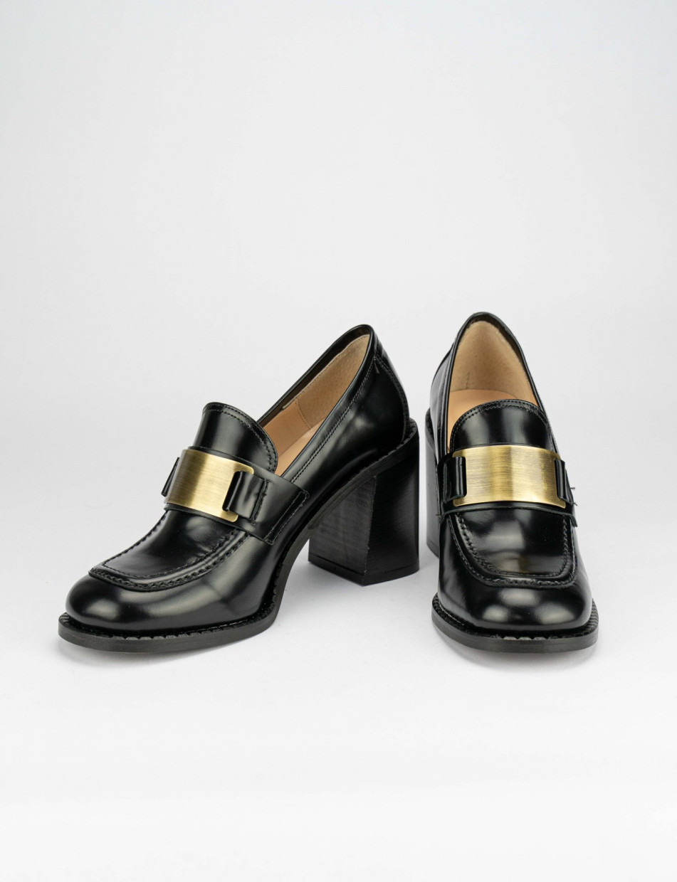 Mocassino tacco 7 cm nero