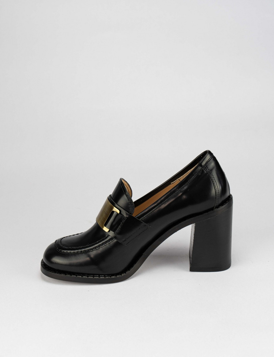 Mocassino tacco 7 cm nero