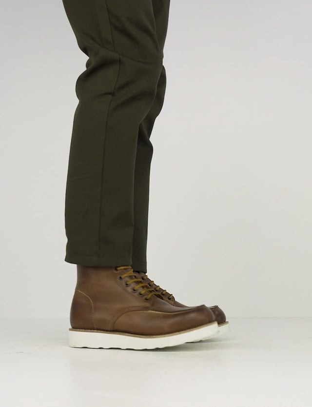 Combat boots heel 1 cm brown leather