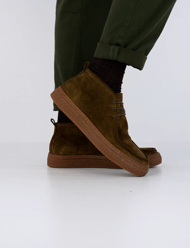 Combat boots brown chamois