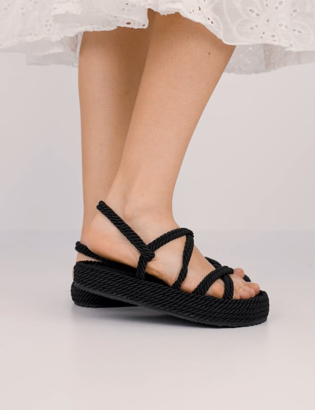 Sandali tacco 3cm pelle nero