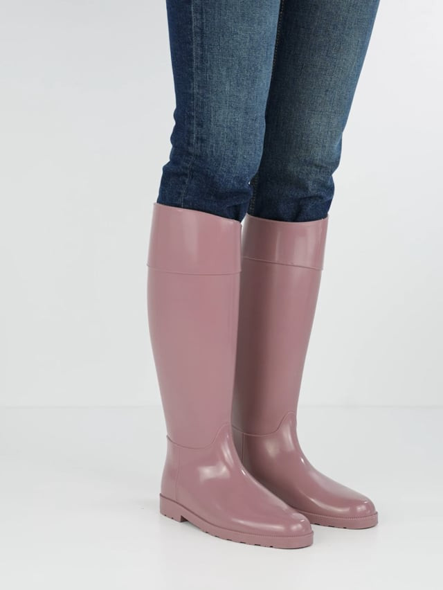 Low heel boots heel 2 cm pink rubber