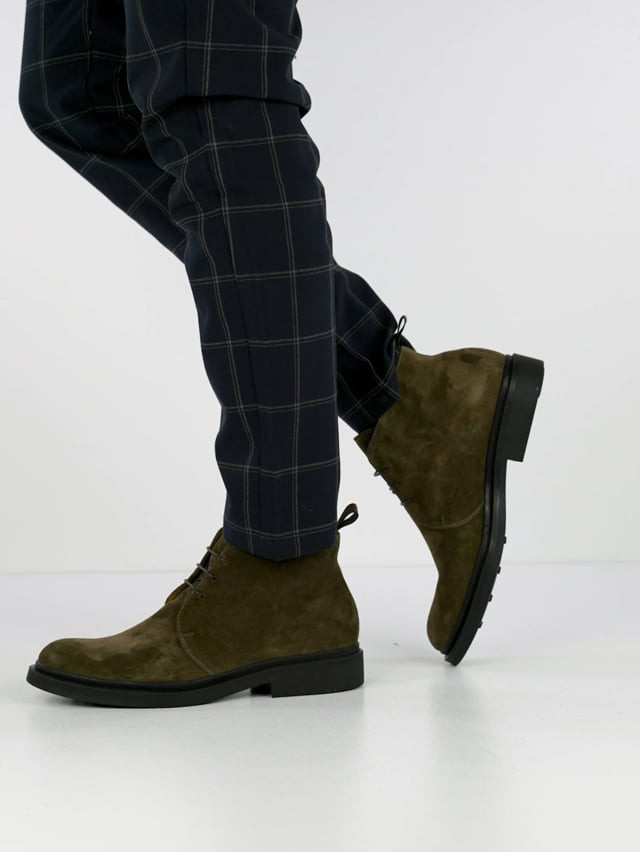 Ankle boots green suede