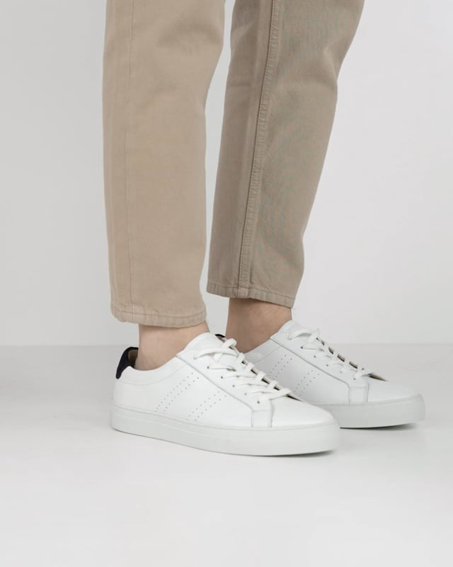 Sneakers heel 1 cm white leather