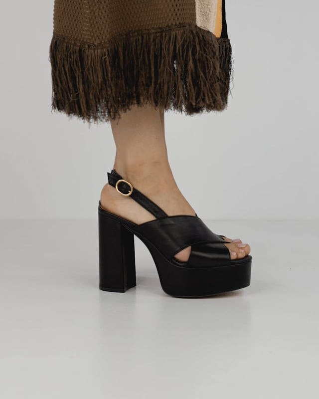 Sandali tacco 11cm pelle nero