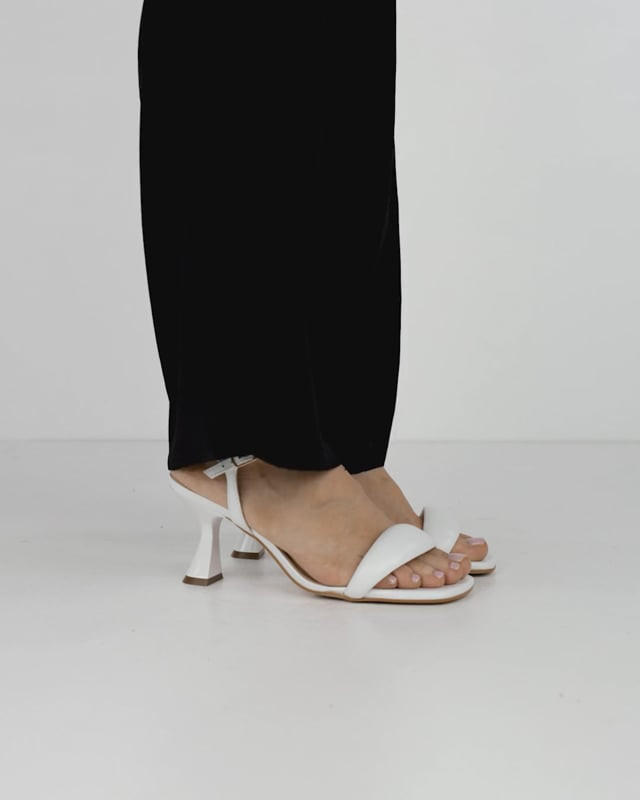 Sandali tacco 6cm pelle bianco
