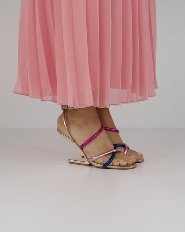 Sandali tacco 9cm pelle rosa