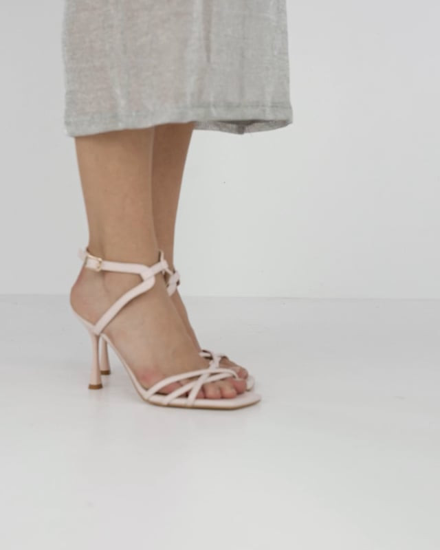 Sandali tacco 9 cm rosa pelle