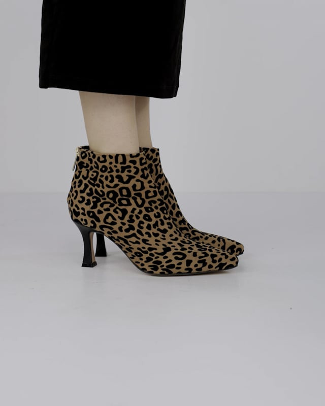 High heel ankle boots heel 7 cm multicolor suede