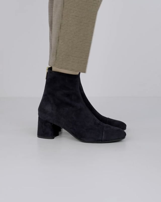 High heel ankle boots heel 6 cm blu suede