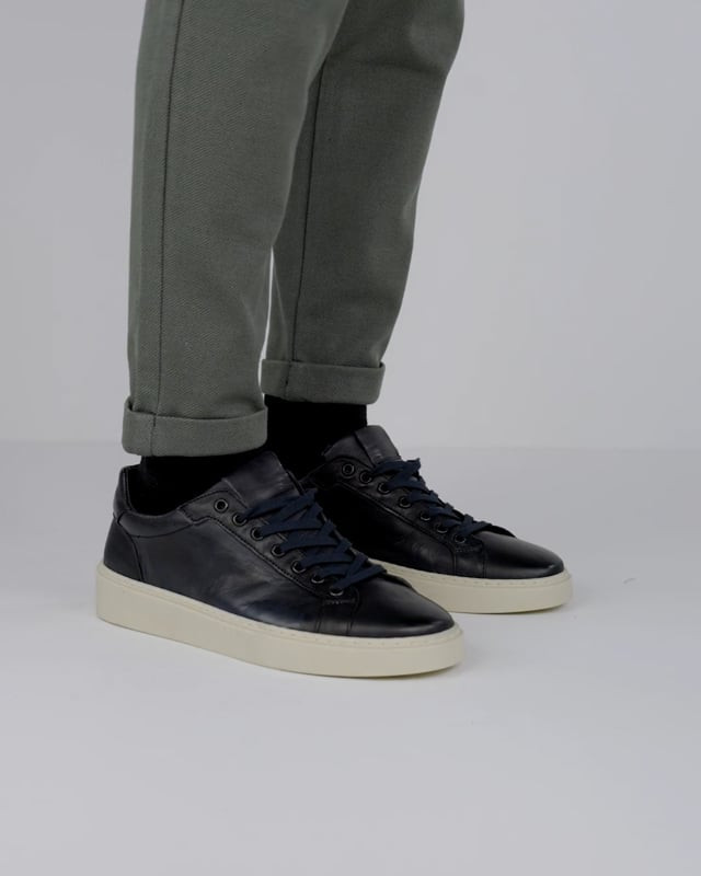 Sneakers pelle blu