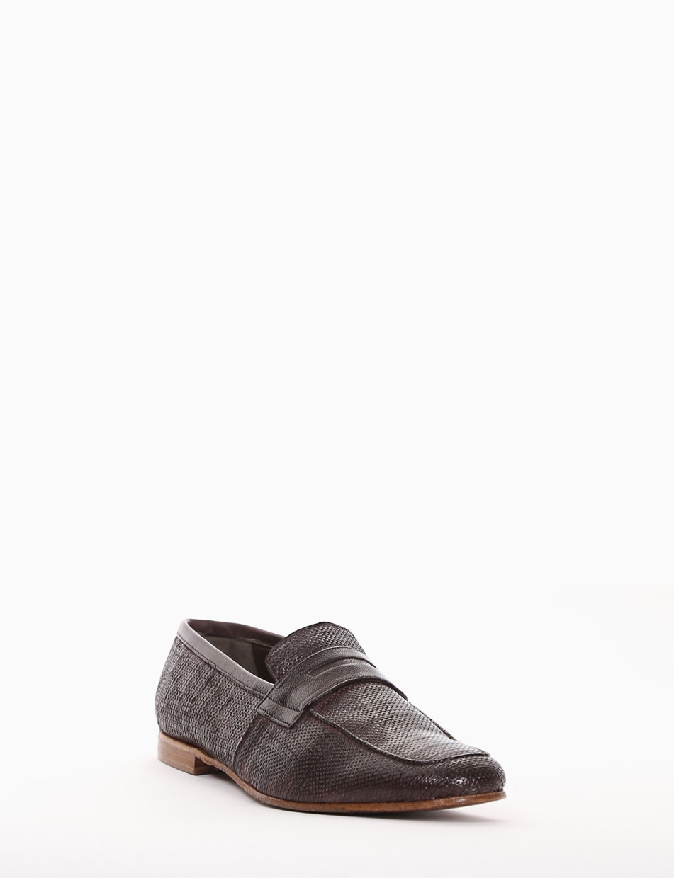 Loafers heel 2 cm dark brown leather