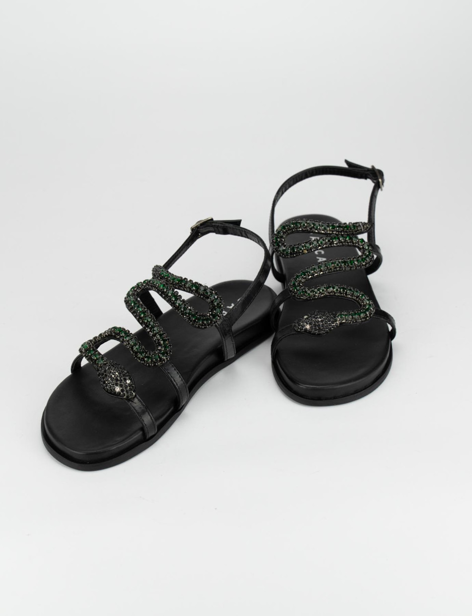 Black sandals 1 inch heel clearance