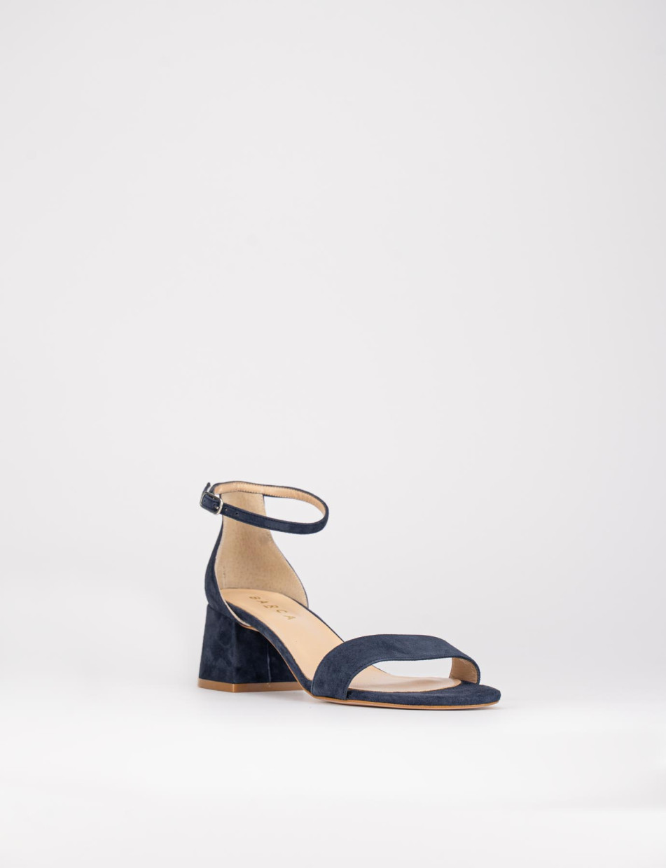 High heel sandals heel 5 cm blu chamois