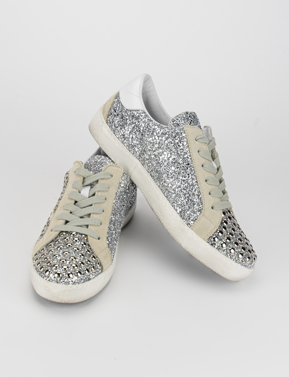 Sneakers silver leather