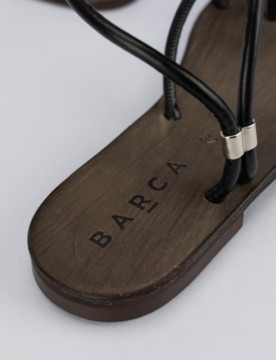 Sandalo infradito tacco 1 cm nero pelle