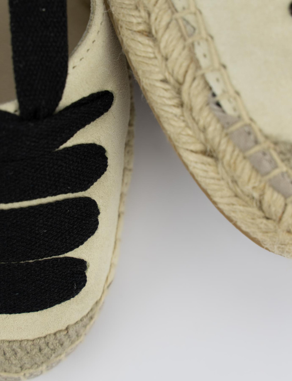 Espadrilla zeppa 8 cm beige camoscio