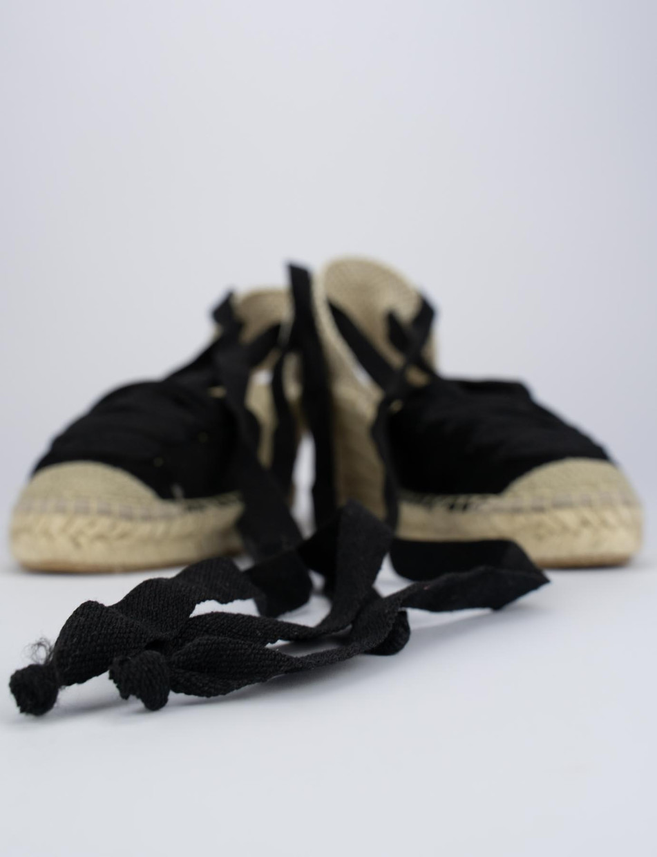 Espadrilla zeppa 8 cm nero camoscio