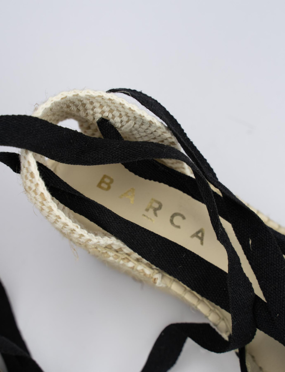 Espadrillas heel 8 cm black chamois