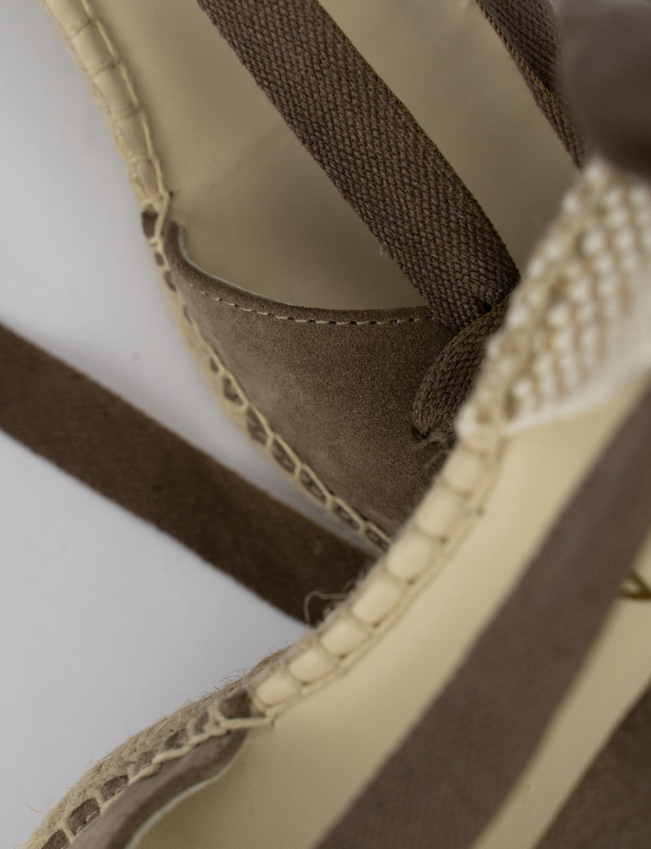 Espadrillas heel 8 cm beige chamois