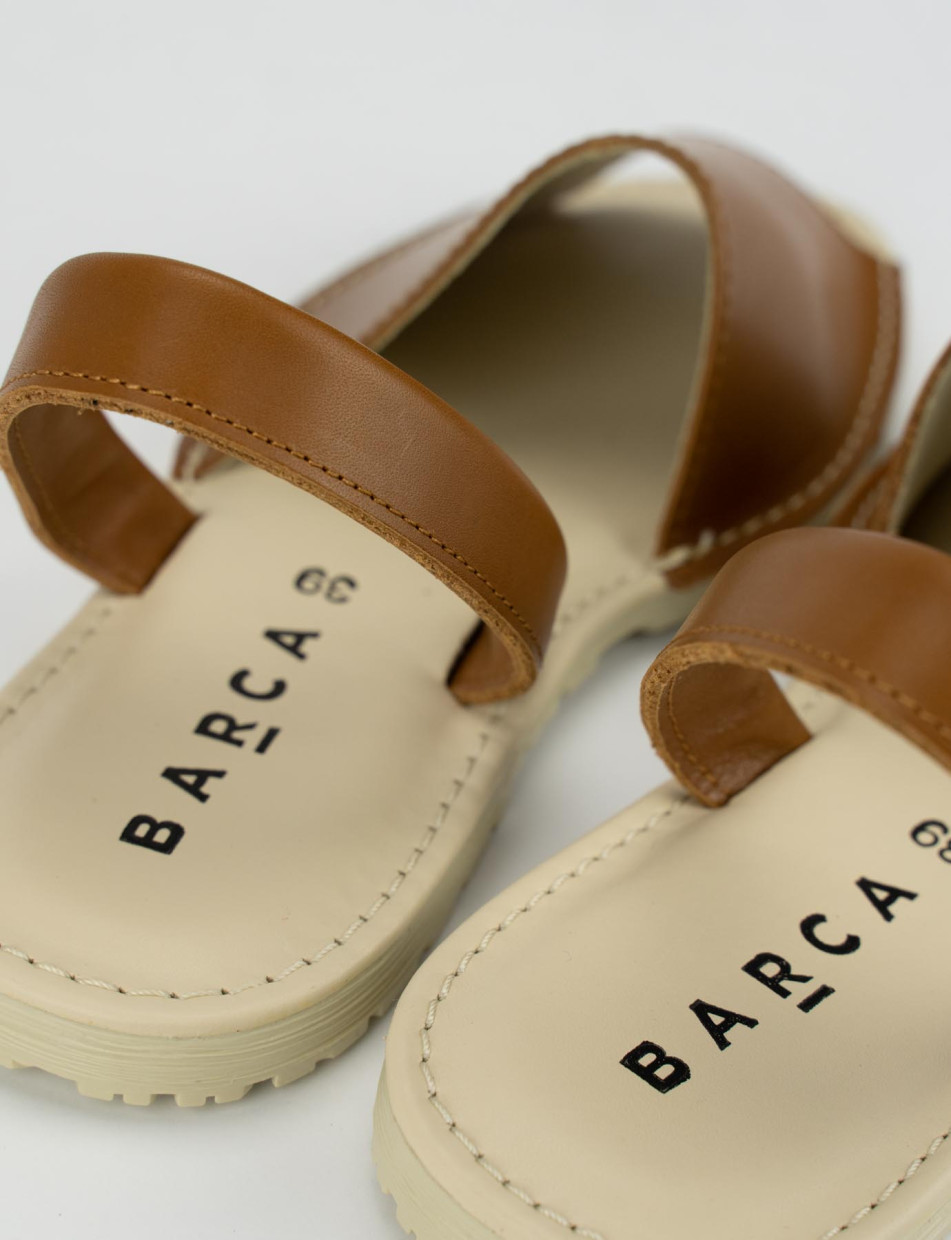 Espadrillas woman brown leather Barca Stores