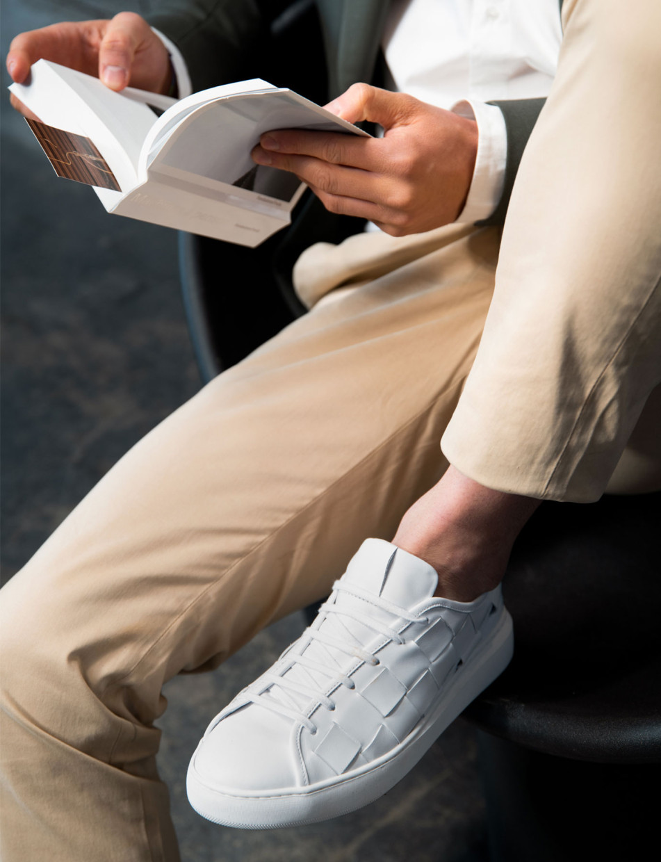 Sneakers uomo bianco pelle Barca Stores