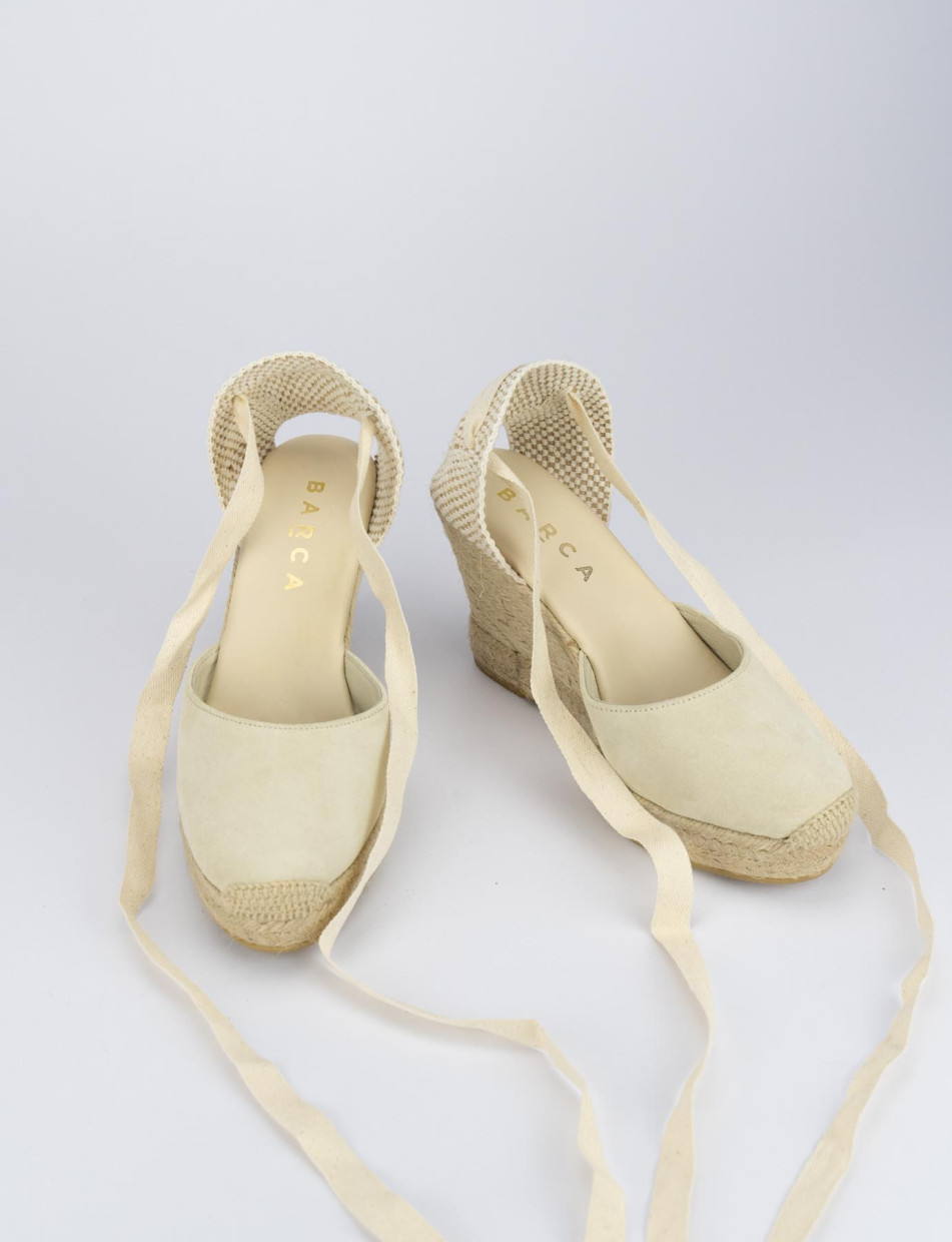 Espadrillas heel 8 cm beige chamois