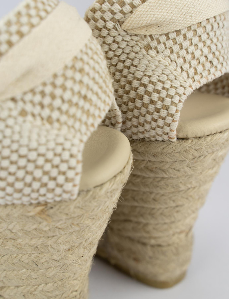 Espadrillas heel 8 cm beige chamois