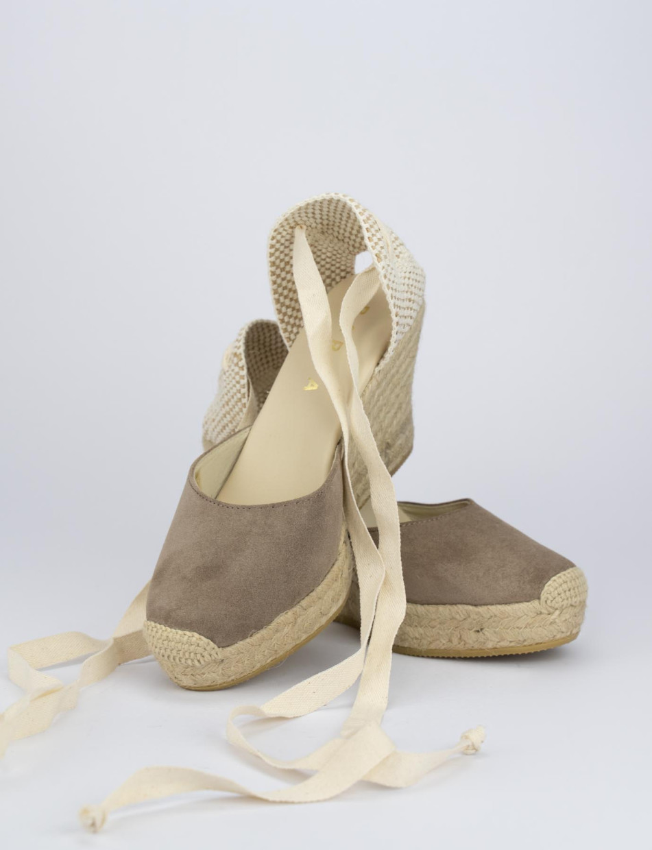 Espadrillas heel 8 cm beige chamois