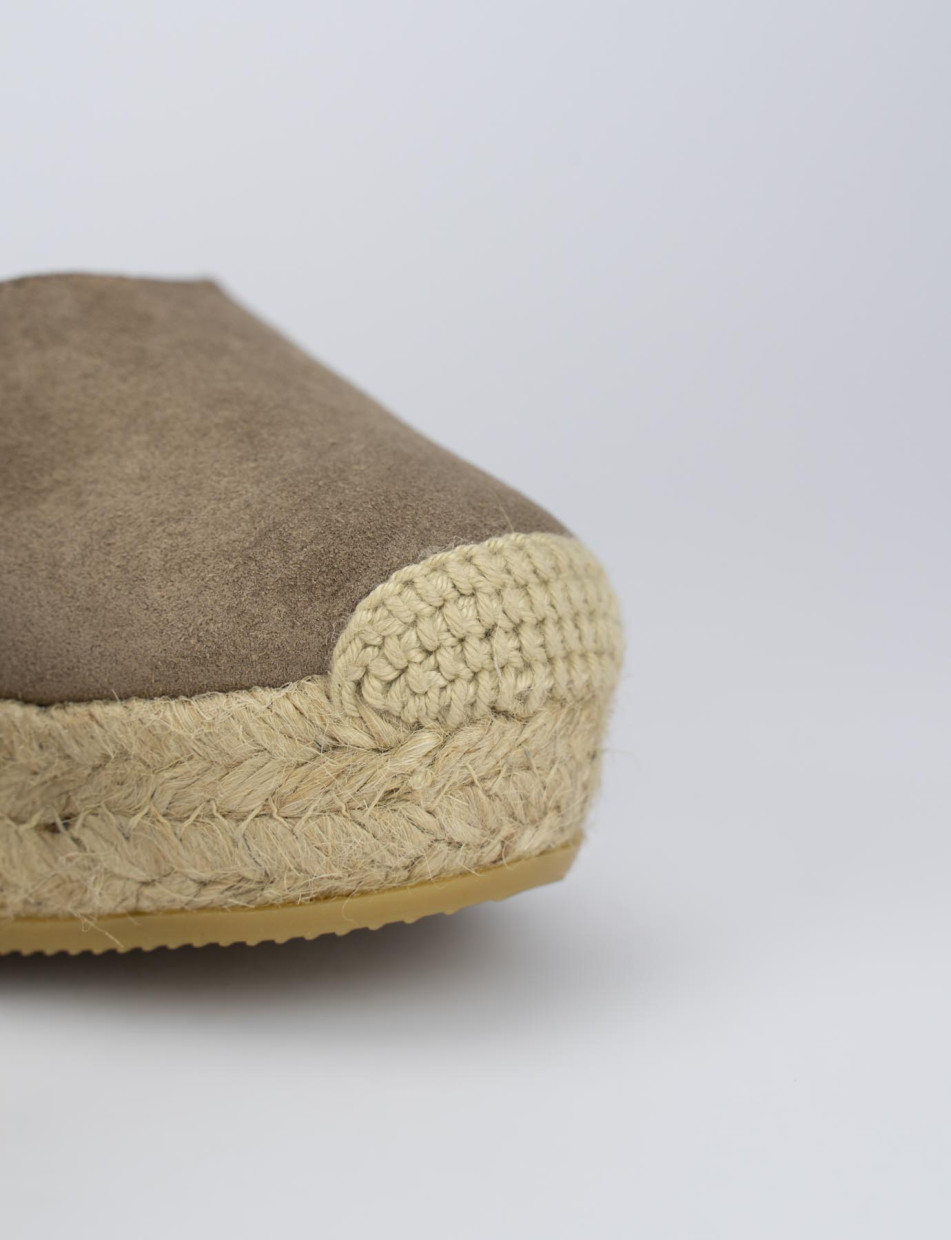 Espadrilla zeppa 8 cm beige camoscio