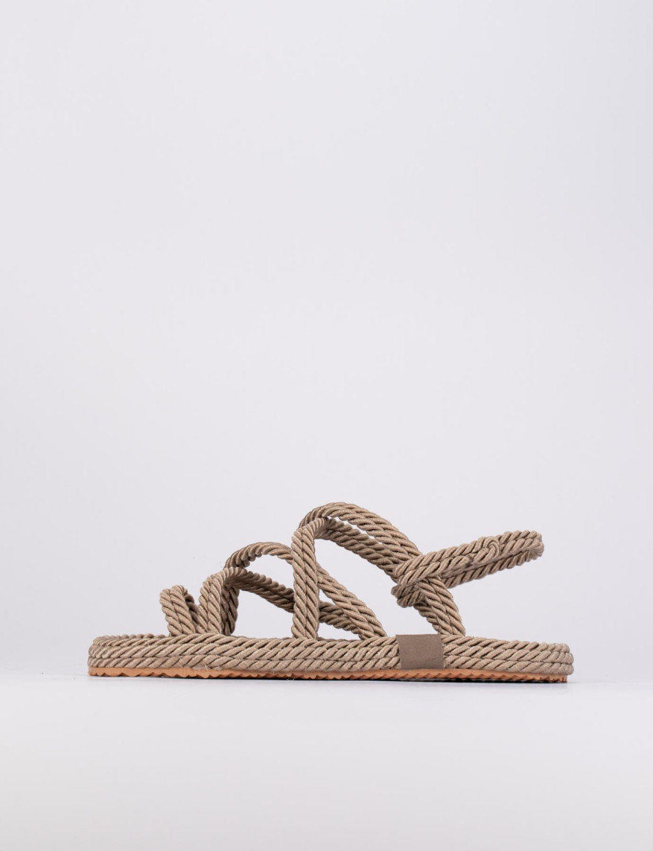 Flip flops heel 1 cm beige tissue