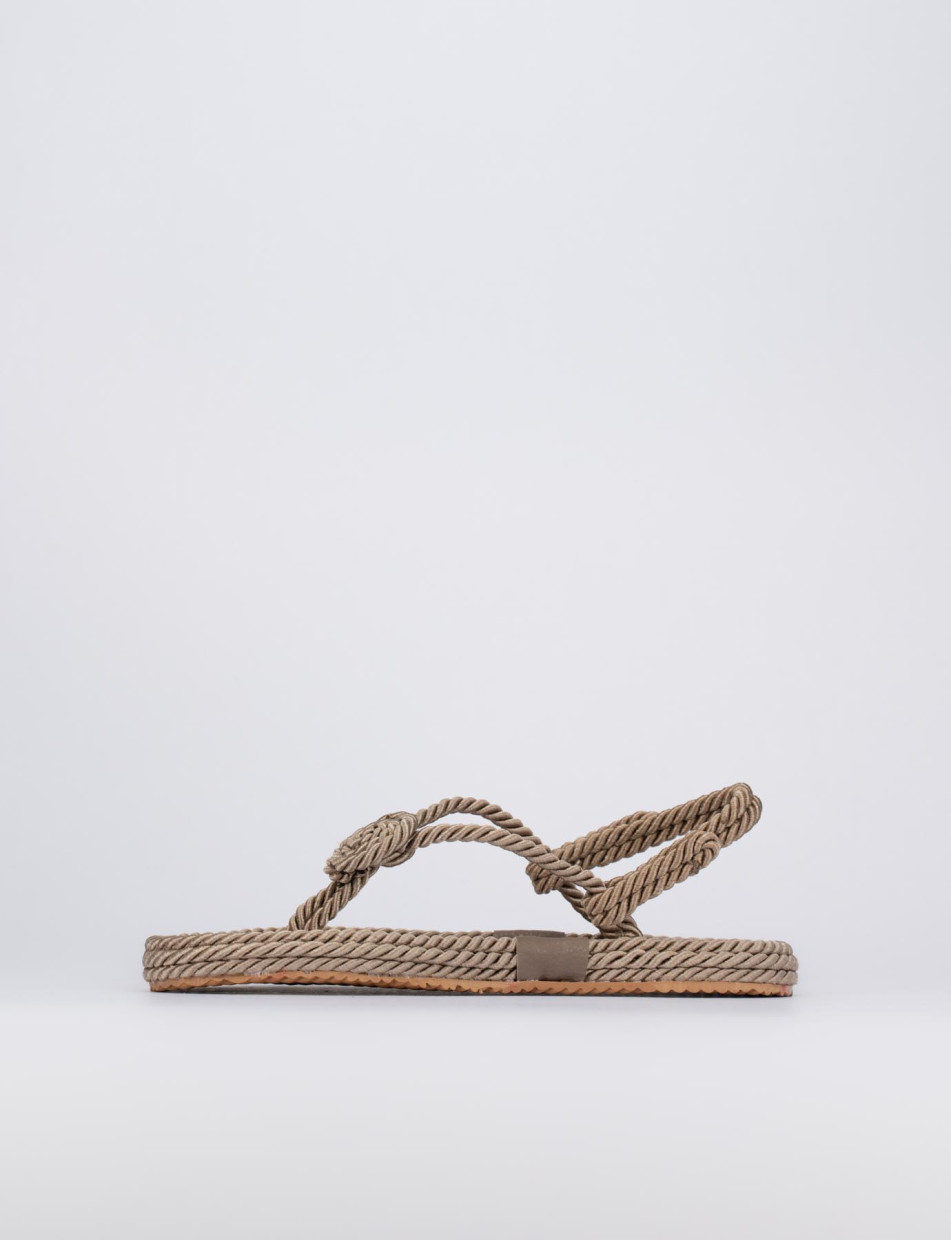 Flip flops heel 1 cm beige tissue