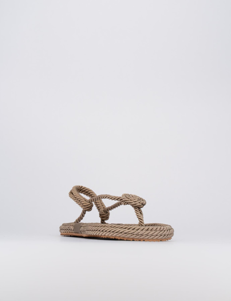 Flip flops heel 1 cm beige tissue