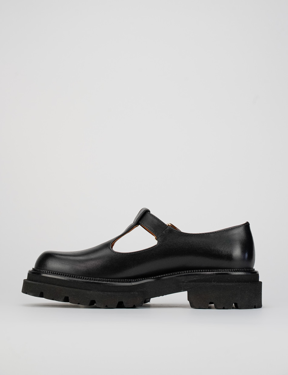Ballerine tacco 1cm pelle nero