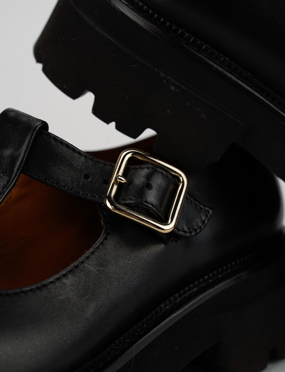 Ballerine tacco 1cm pelle nero