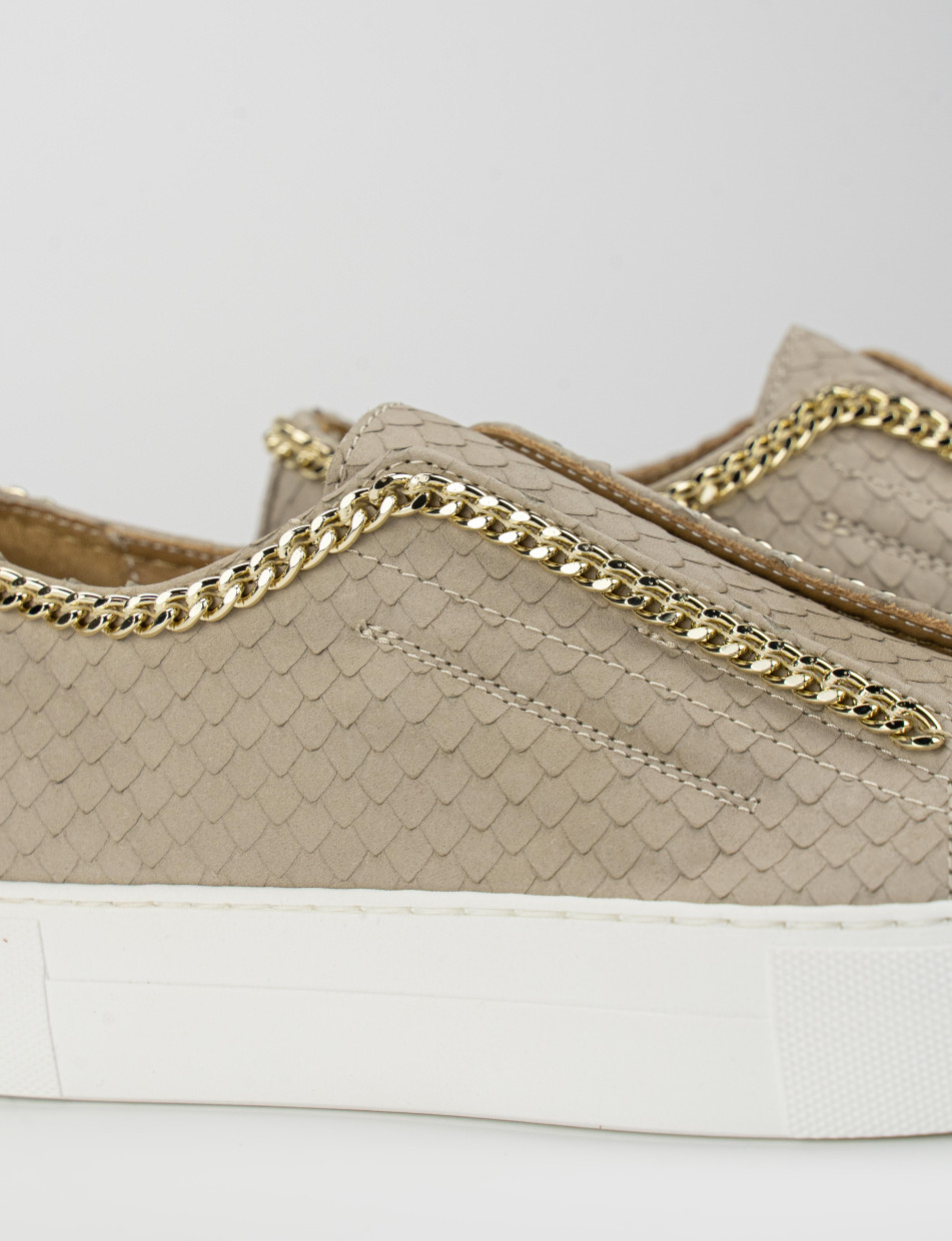 Sneakers beige leather