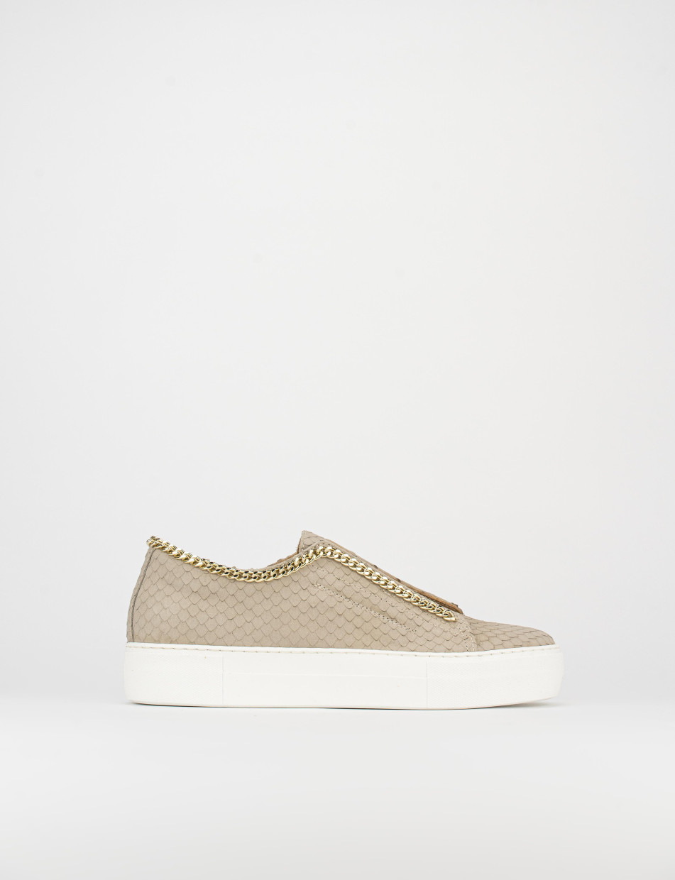 Sneakers beige leather