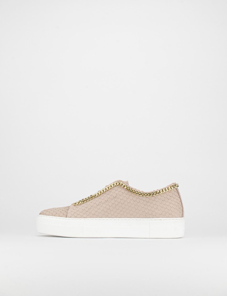 Sneakers pelle rosa