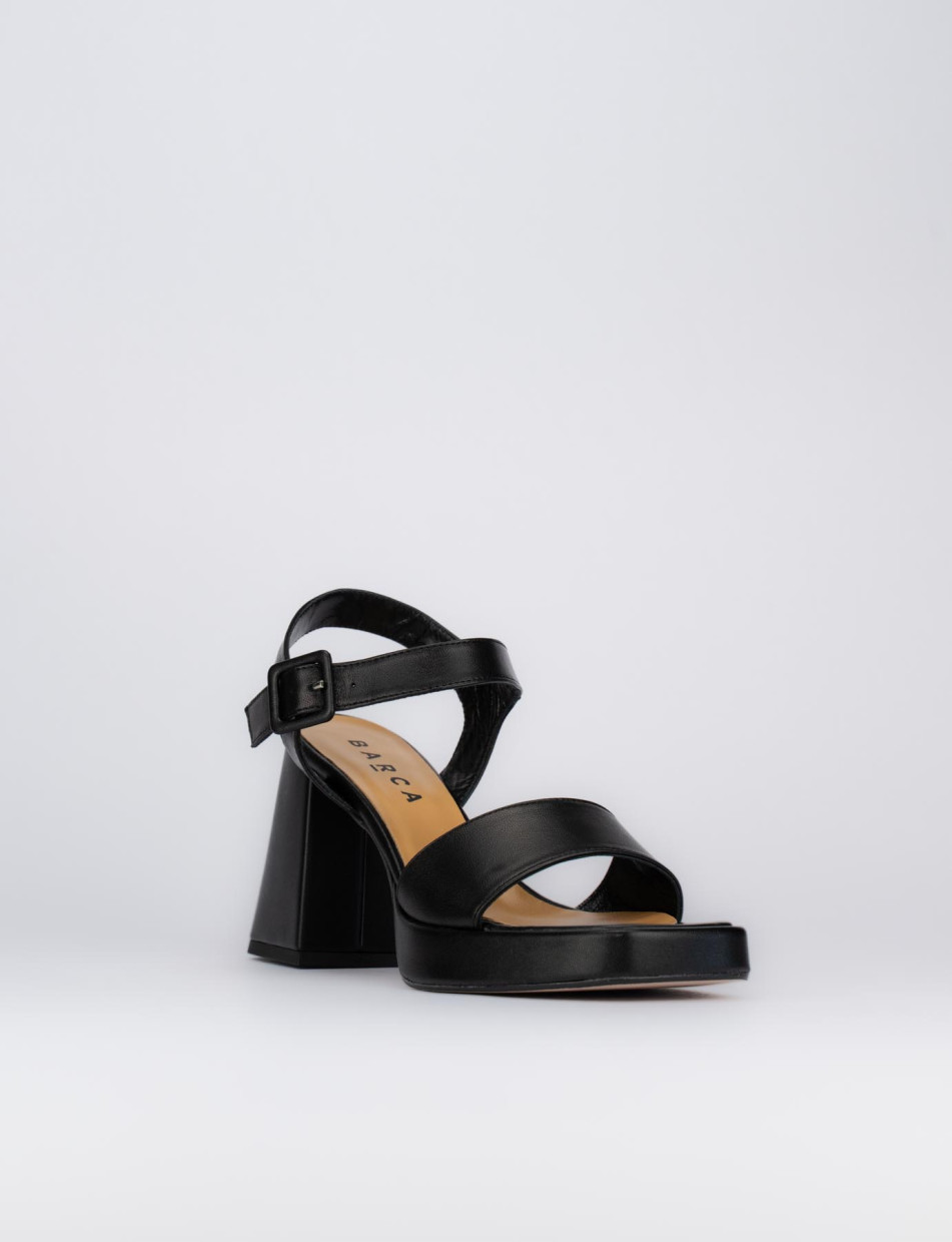 Sandalo tacco 9 cm nero pelle