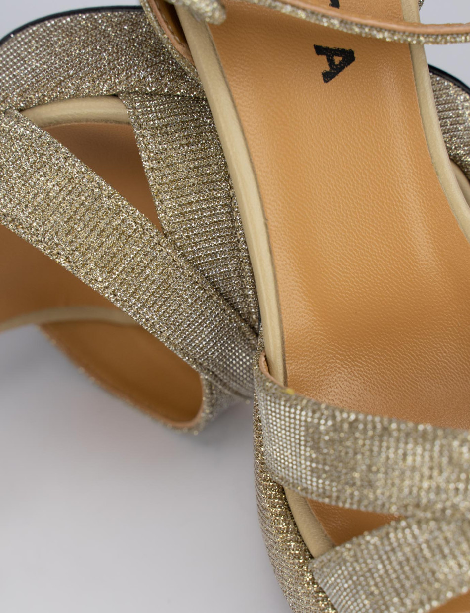 High heel sandals heel 8 cm gold leather